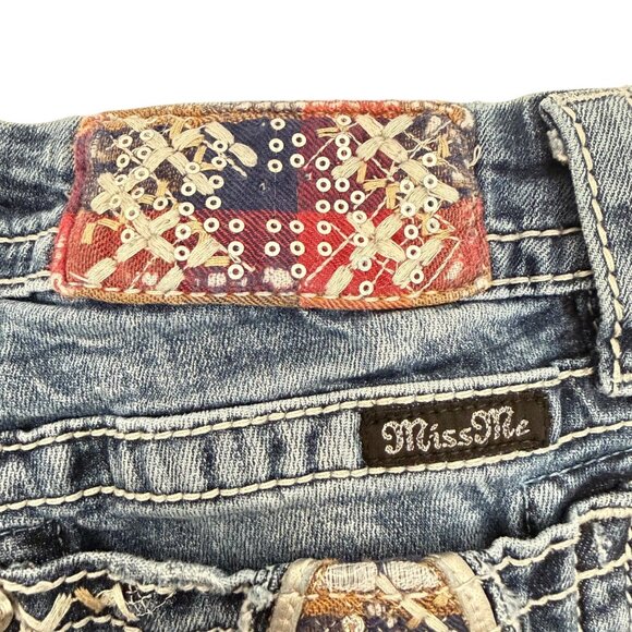 Miss Me Jeans Signature Boot (JE84628R) - Size 28 - Fleur De Lis Pockets - - Picture 9 of 13